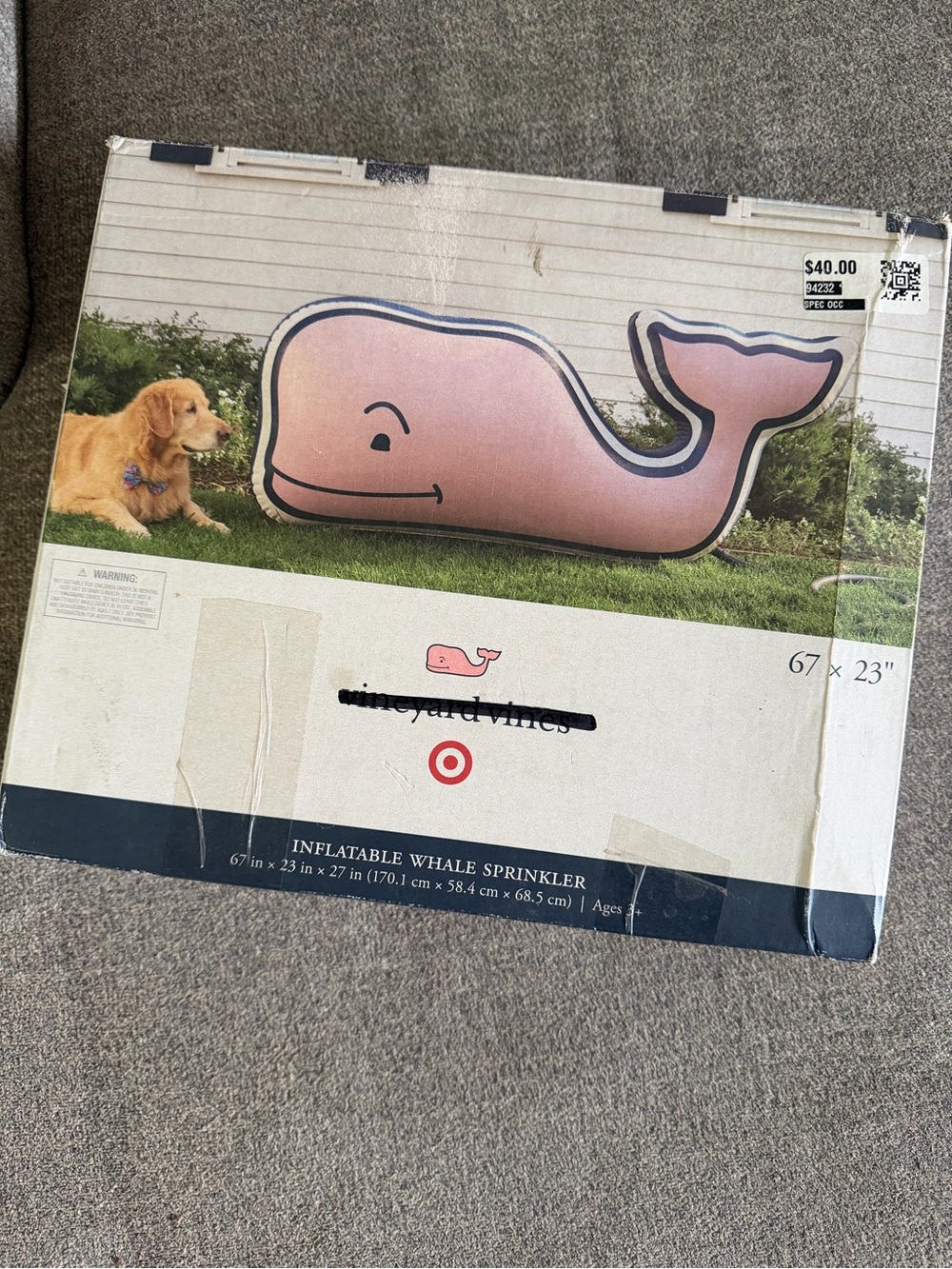 Vineyard Vines Pink Inflatable Whale Wall Art Decal